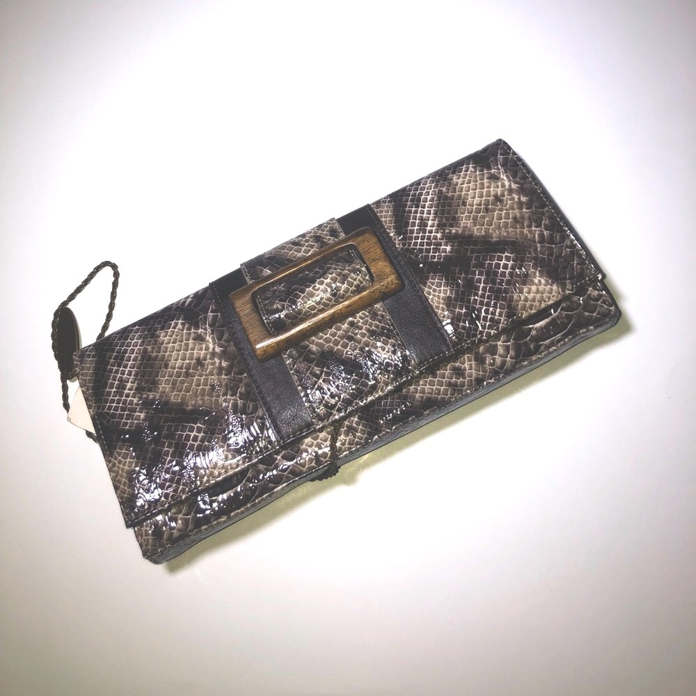 NWT Chinese Laundry snake clutch  purse